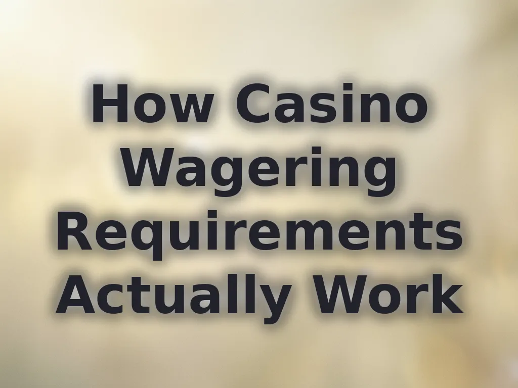 How Casino Wagering Requirements Actually Work